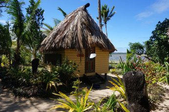 Unsere Strandhütte auf Robinso Crusoe Island (heißt wirklich so!)
