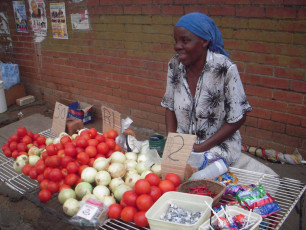 Gemüseeinkauf am Straßenstand in Bulawayo